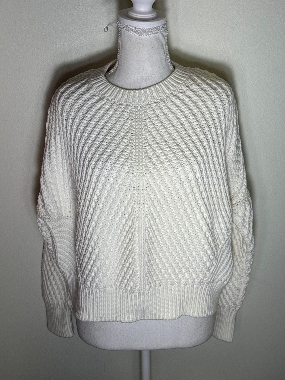 NWT Vince White Large Knit Long Sleeve Sweater sz L